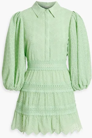 ALICE+OLIVIA Alice Olivia - Blakesley broderie anglaise mini dress - Green