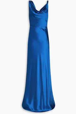 VERONICA BEARD Sanderson draped silk-blend satin maxi dress
