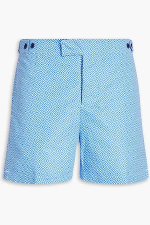 Frescobol Carioca Mid-length printed swim shorts - Blue