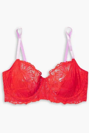 Dora Larsen Alma stretch-lace soft-cup underwired bra - Red