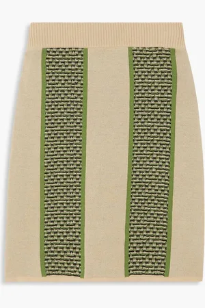 Ahluwalia Jacquard-knit merino wool mini skirt - Neutral