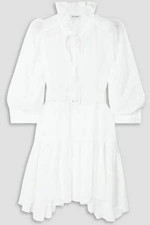 Evarae Marais belted ruffled TENCEL™ mini dress