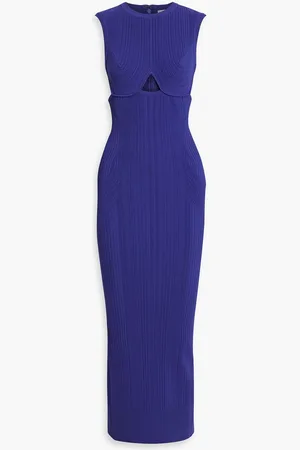 Hervé Léger Cutout ribbed-knit gown
