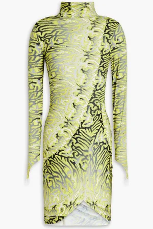 Maisie Wilen Ruched printed stretch-jersey mini dress