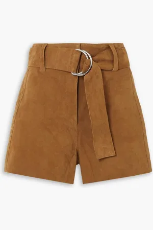 Stand Studio Ribbon belted suede shorts - Brown