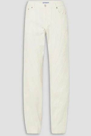 MUGLER Paneled straight-leg jeans - White
