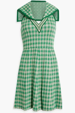 Anna Sui Gingham jacquard-knit dress