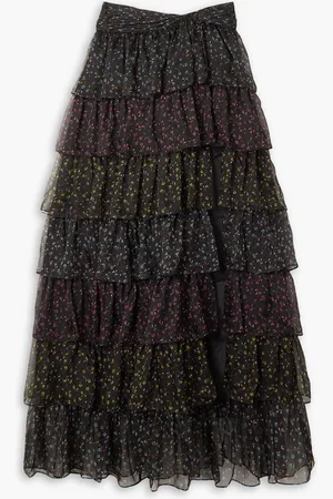 Caroline Constas Patina tiered floral-print silk-chiffon maxi skirt