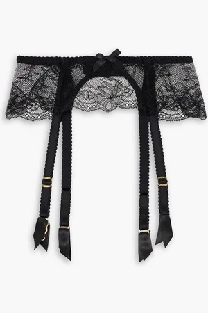 Agent Provocateur Isedora satin-trimmed lace suspender belt