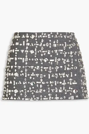 16Arlington Minerva crystal-embellished crepe mini skirt