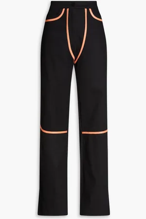 Paris Georgia Rodeo faux leather-trimmed high-rise wide-leg jeans