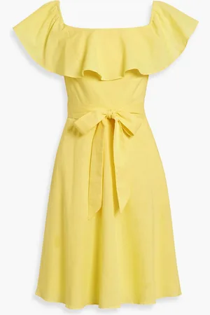 MIKAEL AGHAL Ruffled cotton and linen-blend mini dress