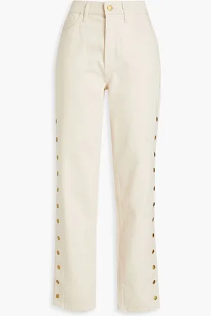 Triarchy Cropped high-rise tapered jeans - White