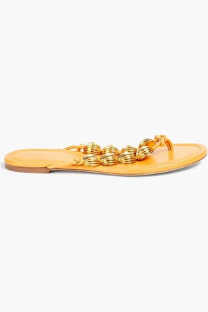 Tory Burch Embellished leather sandals - Metallic