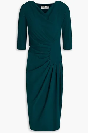 CHIARA BONI Francesca pleated jersey dress - Green