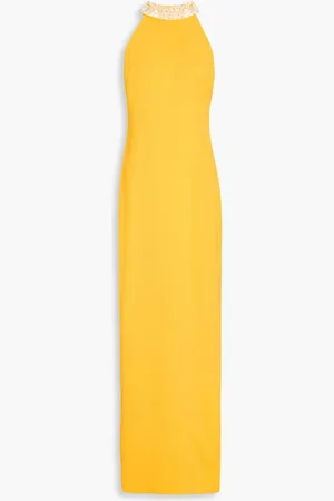 Badgley Mischka Embellished crepe gown