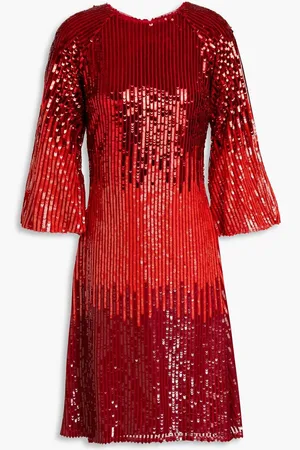 RAISHMA Dégradé cutout sequined tulle dress