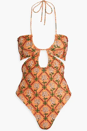 Agua by Agua Bendita Majorana cutout embroidered swimsuit