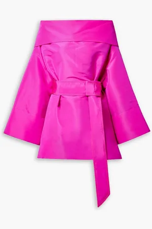 Christopher John Rogers Off-the-shoulder silk-faille mini dress - Pink
