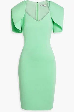 Badgley Mischka Ruffled scuba dress - Green