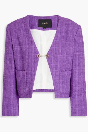 Maje Cropped cotton-tweed jacket