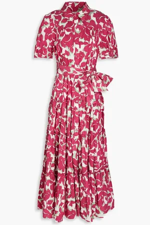 Diane von Furstenberg Scott printed cotton-blend crepe midi dress - Pink