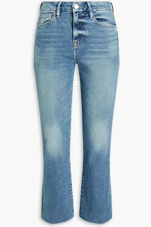 Frame Le Crop Mini Boot cropped high-rise bootcut jeans - Blue