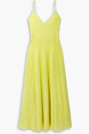 Jason Wu Pointelle-knit midi dress - Yellow
