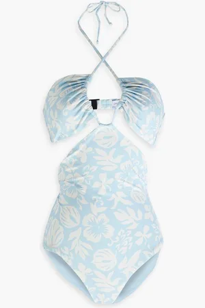 ONIA Cutout printed swimsuit - Blue
