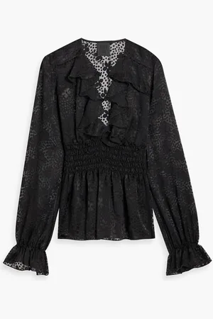 Anna Sui Ruffled fil coupé chiffon blouse
