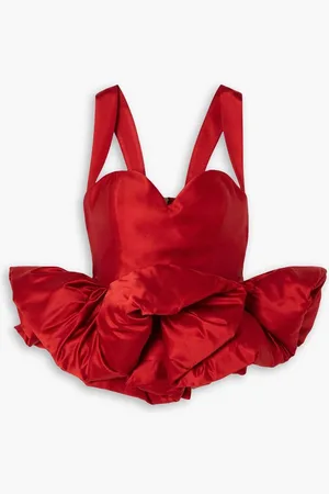 Miss Sohee Duchesse silk-blend satin peplum top