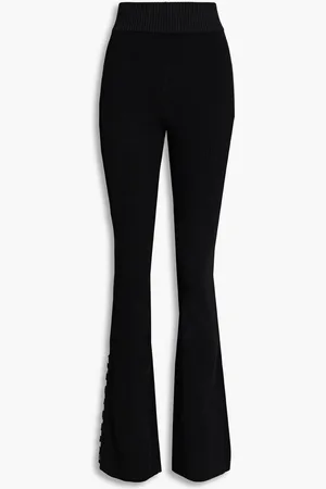 Nicholas Button-detailed ribbed-knit flared pants