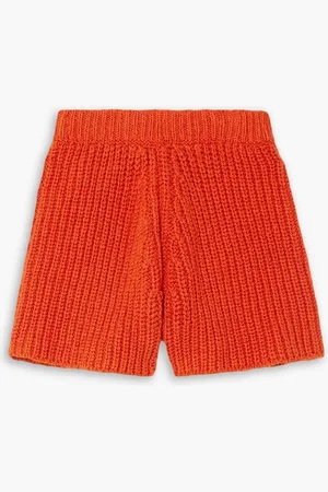 Alanui Caribbean Vibes ribbed cotton shorts - Orange