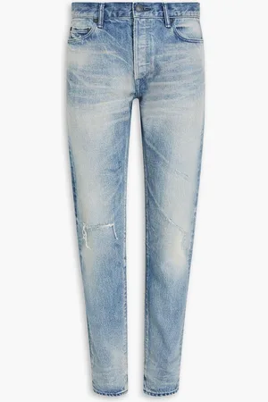 JOHN ELLIOTT Slim-fit distressed faded denim jeans - Blue