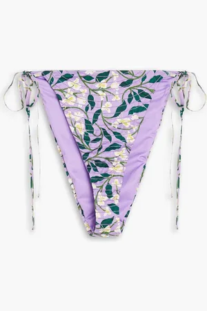 Agua by Agua Bendita Ipanema Dos Gardenias Lila quilted floral-print mid-rise bikini briefs - Purple