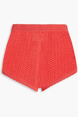 Antik Batik Shaggy pointelle-knit shorts - Orange