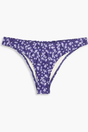 Peony Curve floral-print stretch-ECONYL bikini briefs