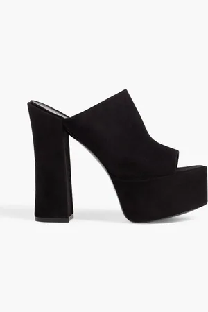 Stuart Weitzman Skyhi 145 suede platform mules
