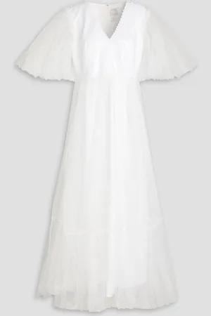 HUISHAN ZHANG Layered sequin-embellished tulle bridal gown