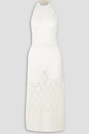 LE KASHA Qybli open-back linen halterneck maxi dress - White