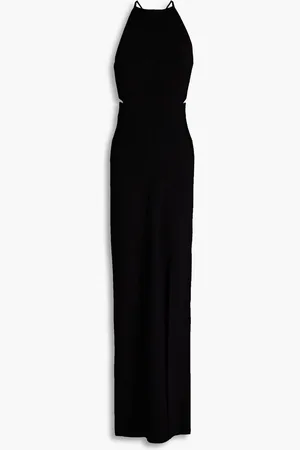 GALVAN Claudia cutout ribbed-knit maxi dress