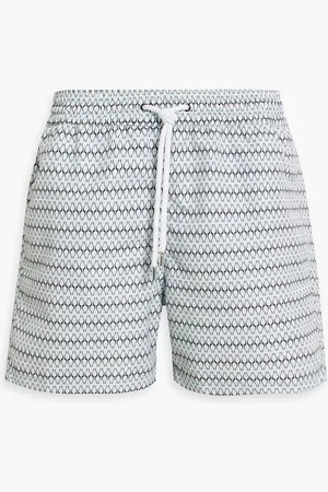 Frescobol Carioca Short-length printed swim shorts - Blue