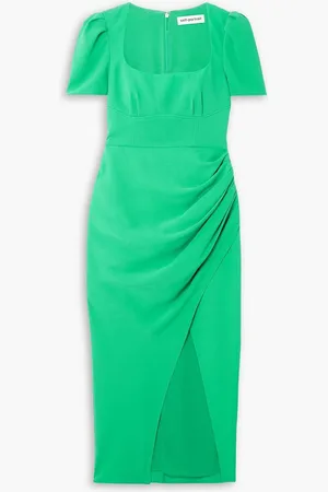 Self-Portrait Gathered crepe midi dress