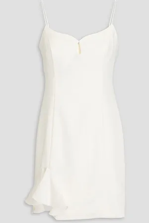 Ml Monique Lhuillier Jillian ruffled cutout crepe mini dress - White