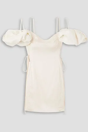 Jacquemus Chouchou convertible satin mini dress - White