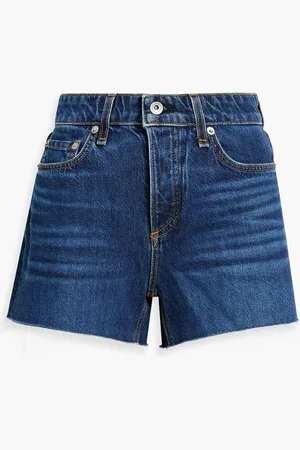RAG&BONE Dre frayed denim shorts - Blue