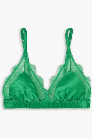 LOVE Stories Love lace-trimmed stretch-satin soft-cup triangle bra
