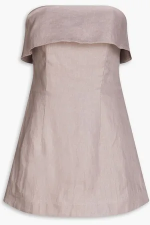 Bondi Born Elba strapless linen-twill mini dress - Purple