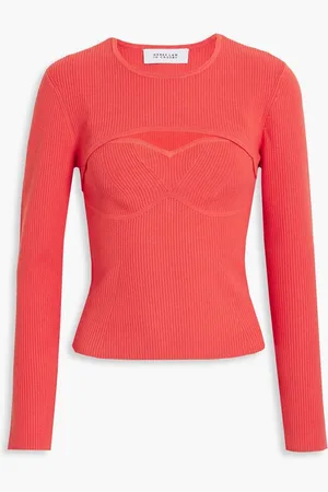 Derek Lam Nessa convertible ribbed-knit top - Orange