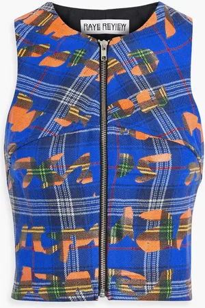 Rave Review Cropped printed wool top